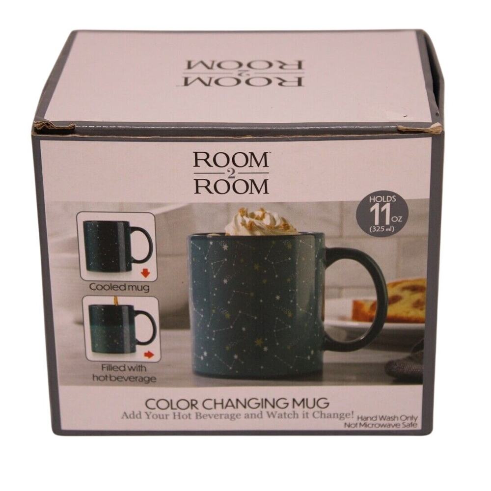 Room 2 Room Color Changing Mug 11oz Consolations, Star Mapping NIB!